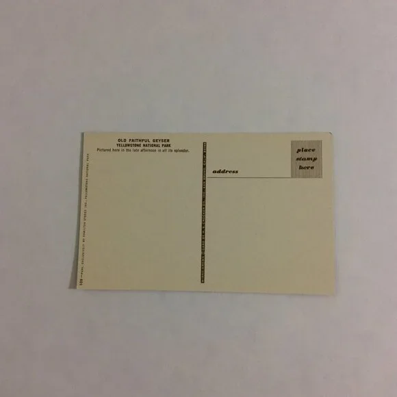 VINTAGE Post Card Old Faithful Geyser Yellowstone - Picture 7 of 12